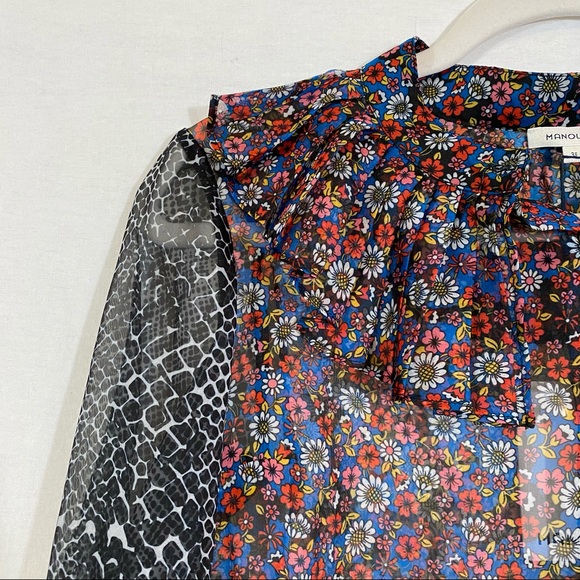 NWT Small Size 6 Designer Manoush- Python Plisse Print Blouse in Chemise - Picture 9 of 15
